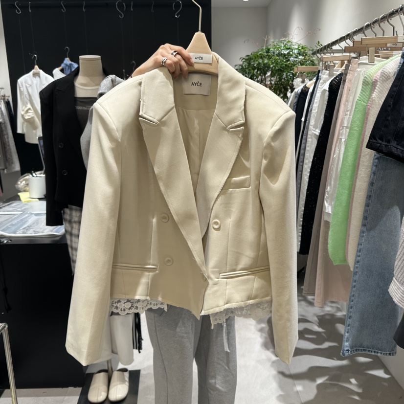 AYCE韓國直郵㊣女裝新品熱賣職業推薦25春夏人氣時尚夾克蕾絲101SHOWROOM/AYCE夾克圖色2