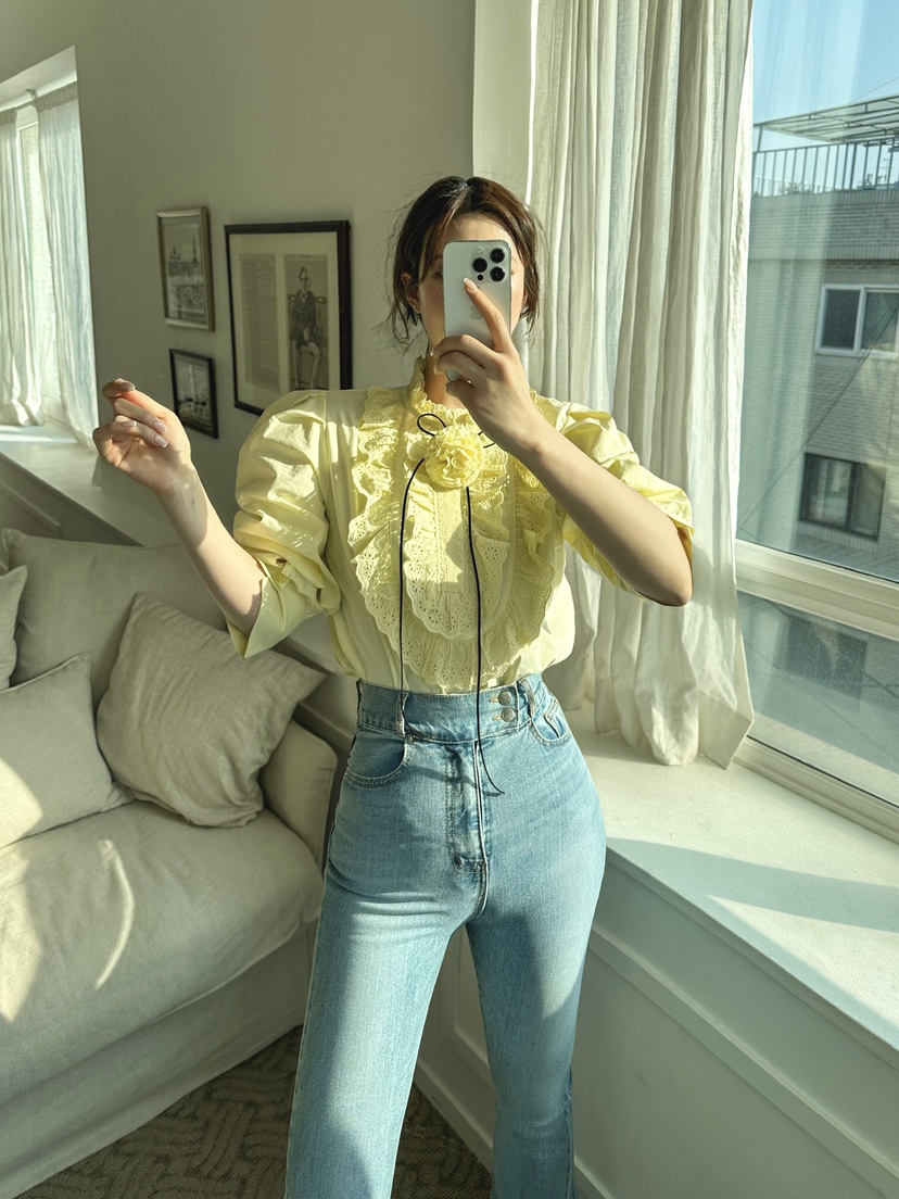 81 MARKET-L韓國直郵女裝新品真品25春夏職業時尚襯衫蕾絲衫81 MARKET-L襯衫/蕾絲衫