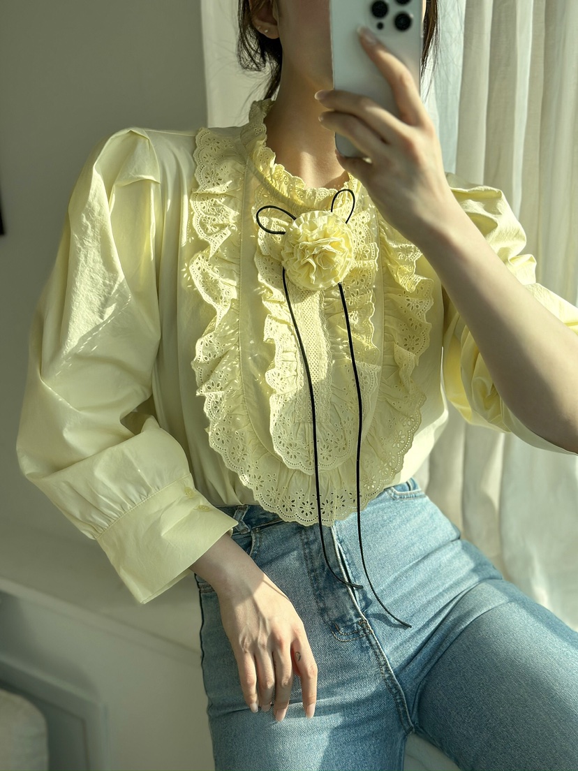 81 MARKET-L韓國直郵女裝新品真品25春夏職業時尚襯衫蕾絲衫81 MARKET-L襯衫/蕾絲衫