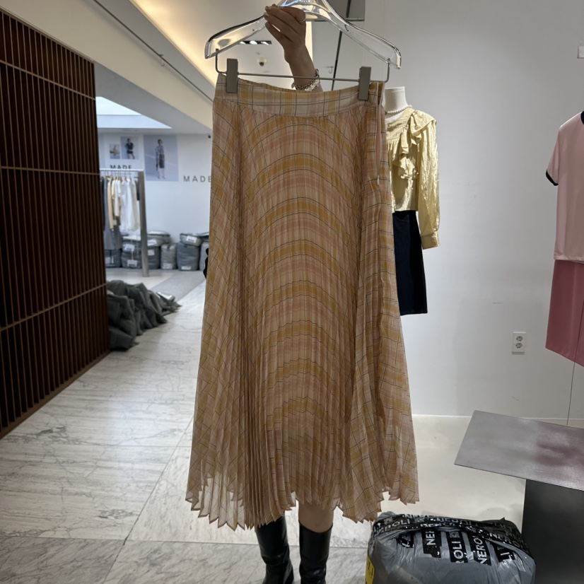 NEROLI 36東大門代購女裝新款時尚熱賣真品休閑25春夏長裙格紋NEROLI 36長裙圖色1