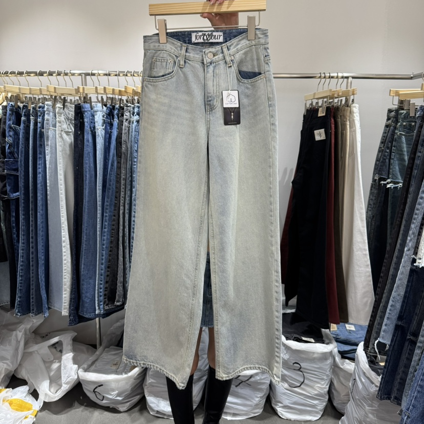L'ETOILE韓國代購女裝新品熱賣25春夏休閑職業推薦時尚牛仔褲L'ETOILE牛仔褲