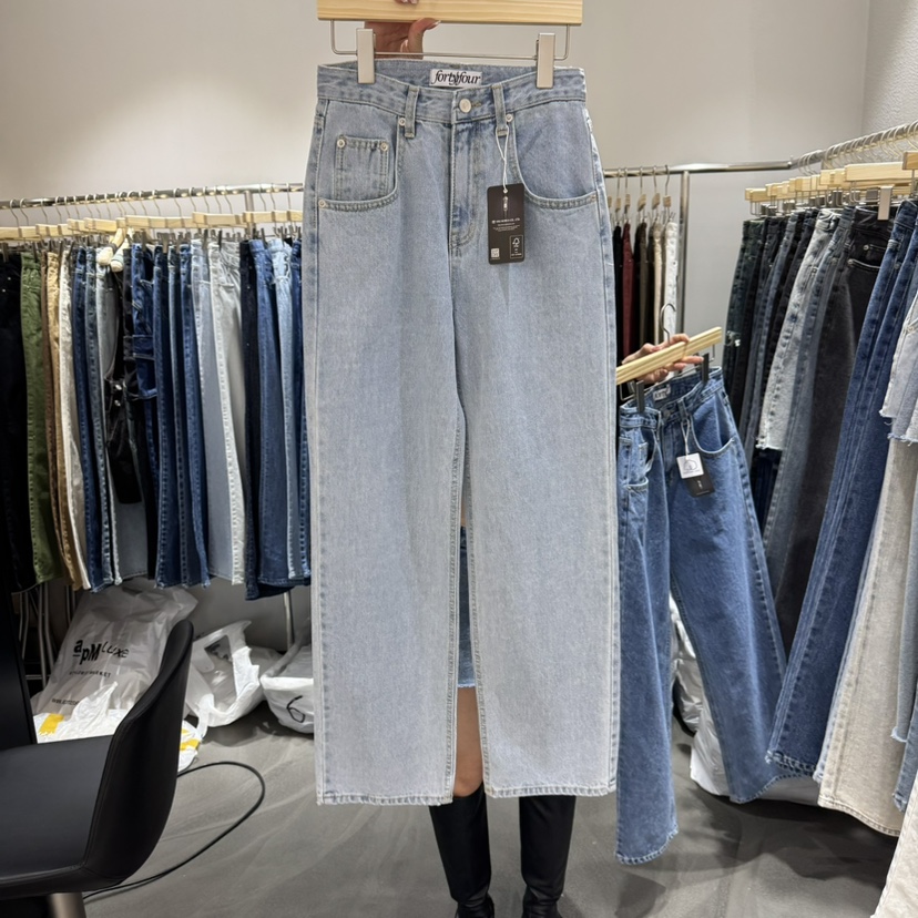 L'ETOILE東大門代購女裝新品人氣職業時尚25春夏真品牛仔褲L'ETOILE牛仔褲圖色2