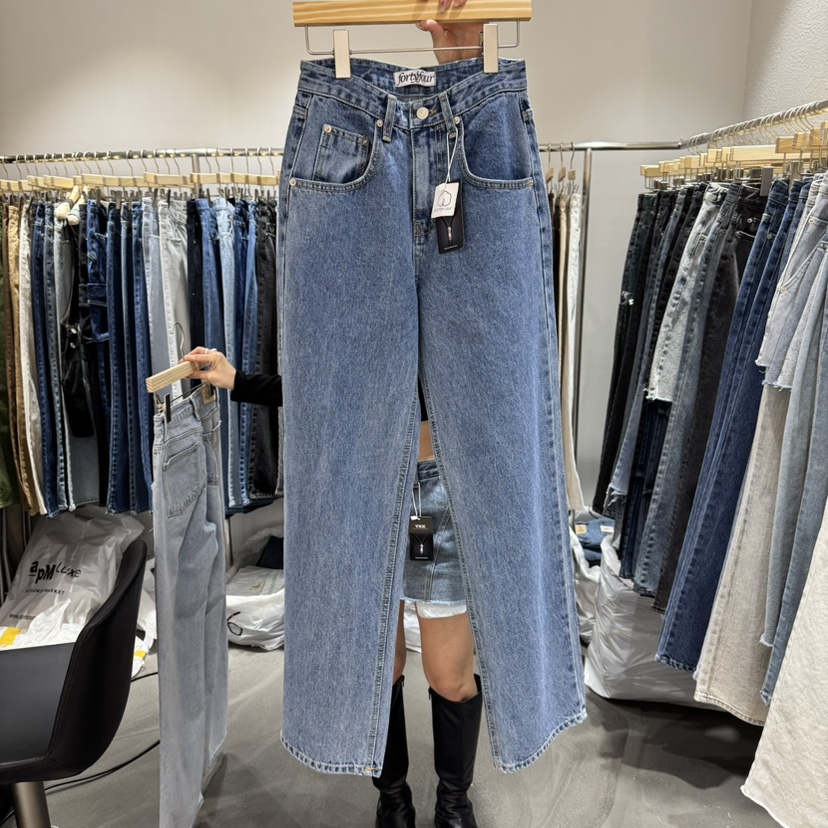 L'ETOILE東大門代購女裝新品人氣職業時尚25春夏真品牛仔褲L'ETOILE牛仔褲圖色3