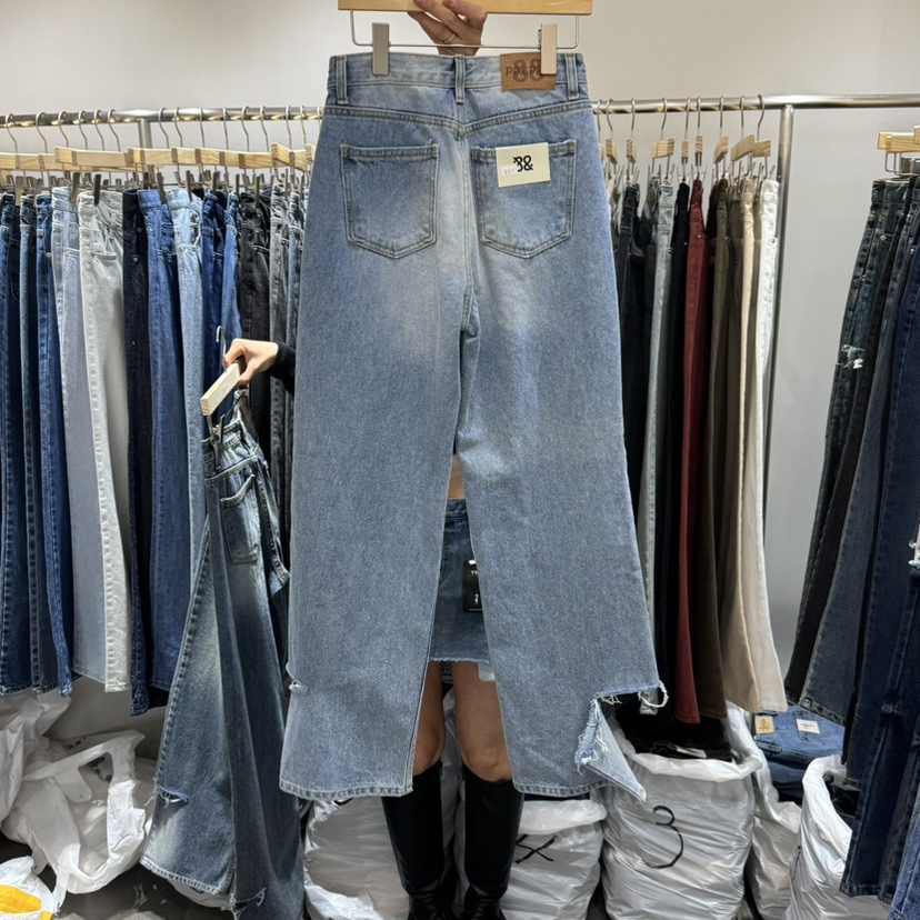 L'ETOILE東大門實拍女裝新品真品25春夏職業休閑熱賣牛仔褲L'ETOILE牛仔褲