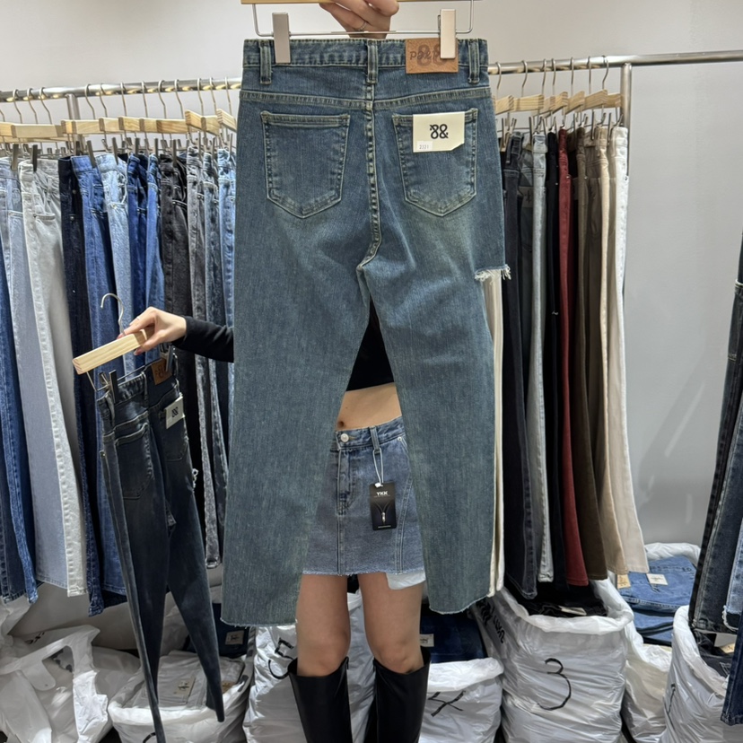 L'ETOILE韓國代購女士新款時尚推薦職業25春夏休閑熱賣牛仔褲L'ETOILE牛仔褲