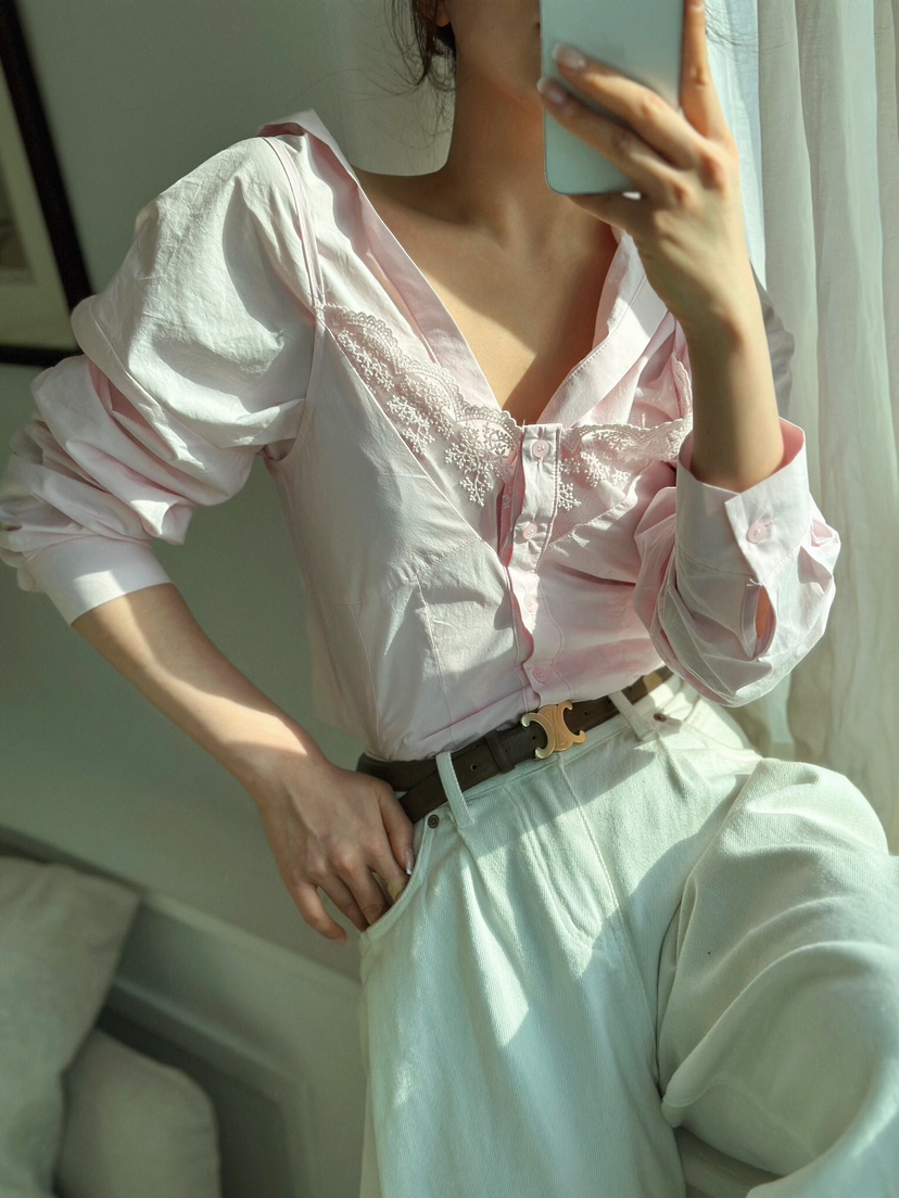 81 MARKET-L東大門實拍女裝新品時尚真品推薦25春夏襯衫蕾絲衫81 MARKET-L襯衫/蕾絲衫
