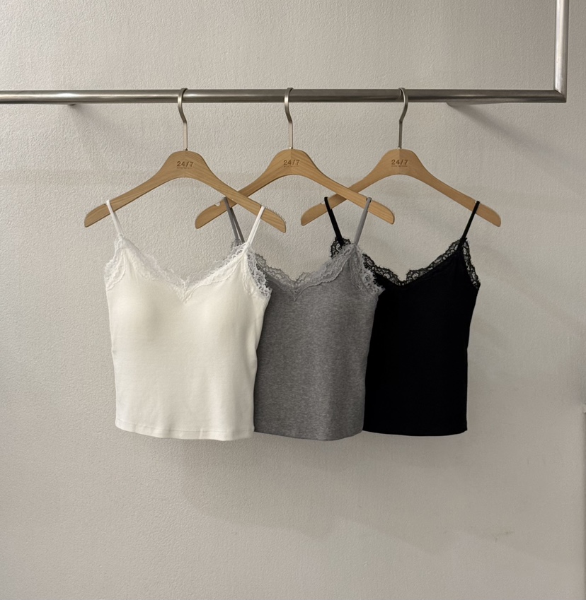 TWENTY FOUR SEVEN24-7韓國代購女士新款25春夏吊帶背心蕾絲TEWNTY FOUR SEVEN24-7吊帶/背心