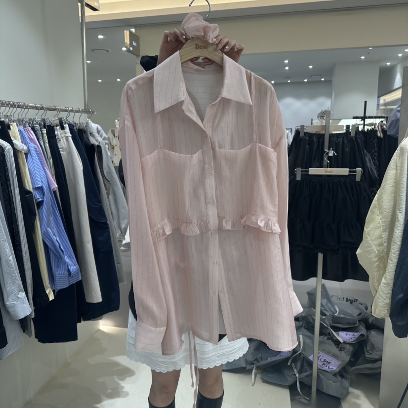 BENE韓國直郵女裝新品職業人氣時尚熱賣推薦襯衫蕾絲衫含頭飾BENE襯衫/蕾絲衫