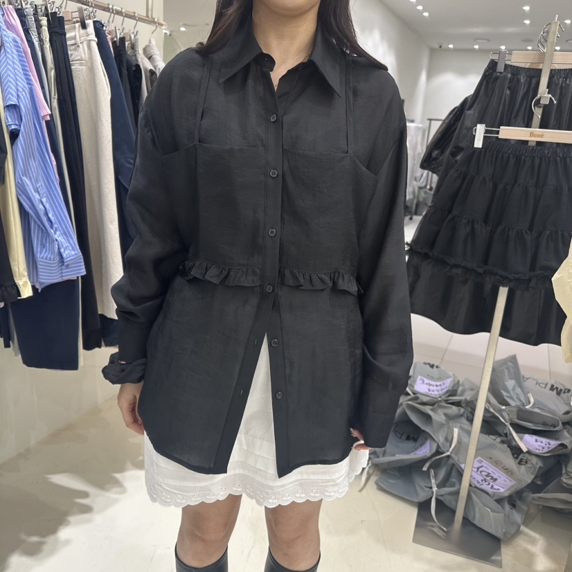 BENE韓國直郵女裝新品職業人氣時尚熱賣推薦襯衫蕾絲衫含頭飾BENE襯衫/蕾絲衫圖色3