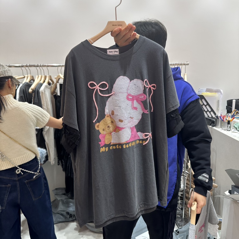 MINI UNNI東大門實拍女士新款熱賣人氣25春夏時尚職業休閑T恤MINI UNNIT恤圖色3