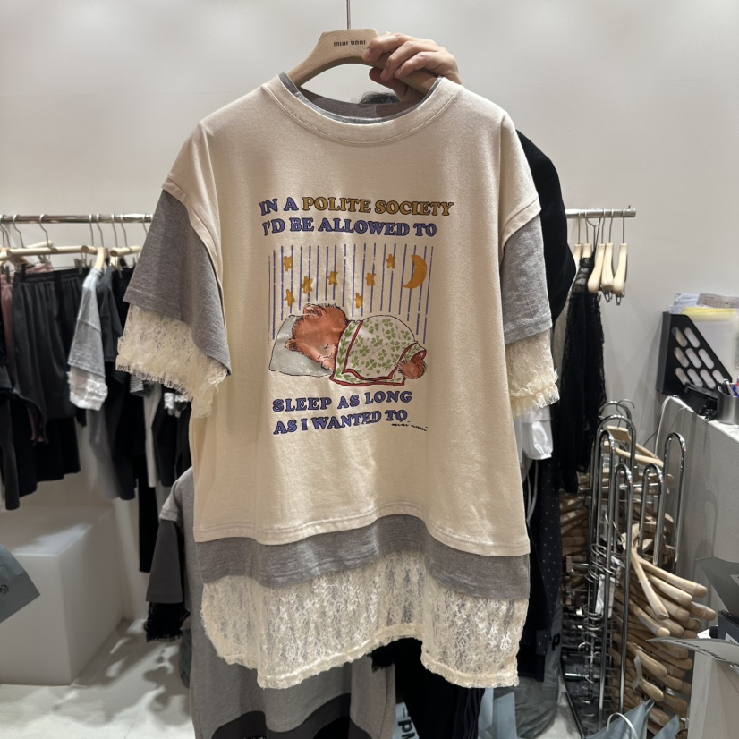 MINI UNNI東大門直郵女裝新款休閑人氣時尚熱賣職業推薦T恤MINI UNNIT恤圖色2