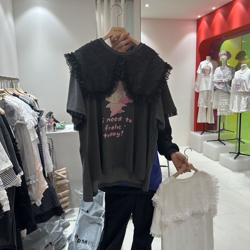 MINI UNNI韓國代購女士新品真品25春夏時尚休閑推薦人氣T恤MINI UNNIT恤圖色2