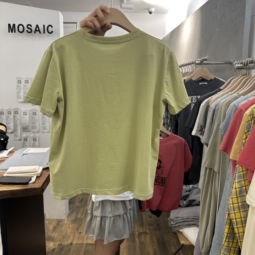 MOSAIC東大門實拍女裝新款時尚真品熱賣休閑25春夏職業推薦T恤MOSAICT恤
