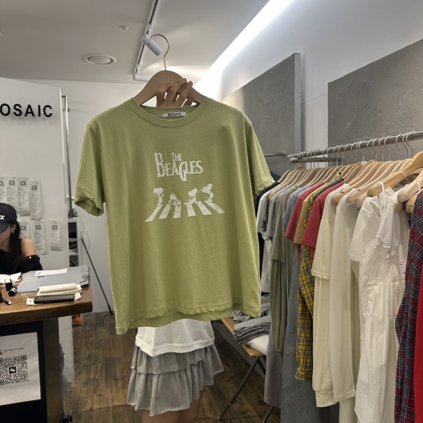 MOSAIC東大門實拍女裝新款時尚真品熱賣休閑25春夏職業推薦T恤MOSAICT恤圖色2