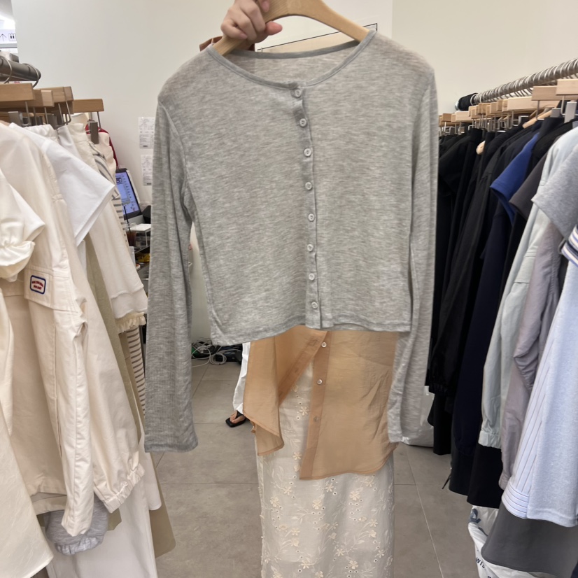 MOIBLE韓國直郵女裝新品時尚真品休閑推薦25春夏長袖T恤柔軟MOIBLE長袖T恤圖色2