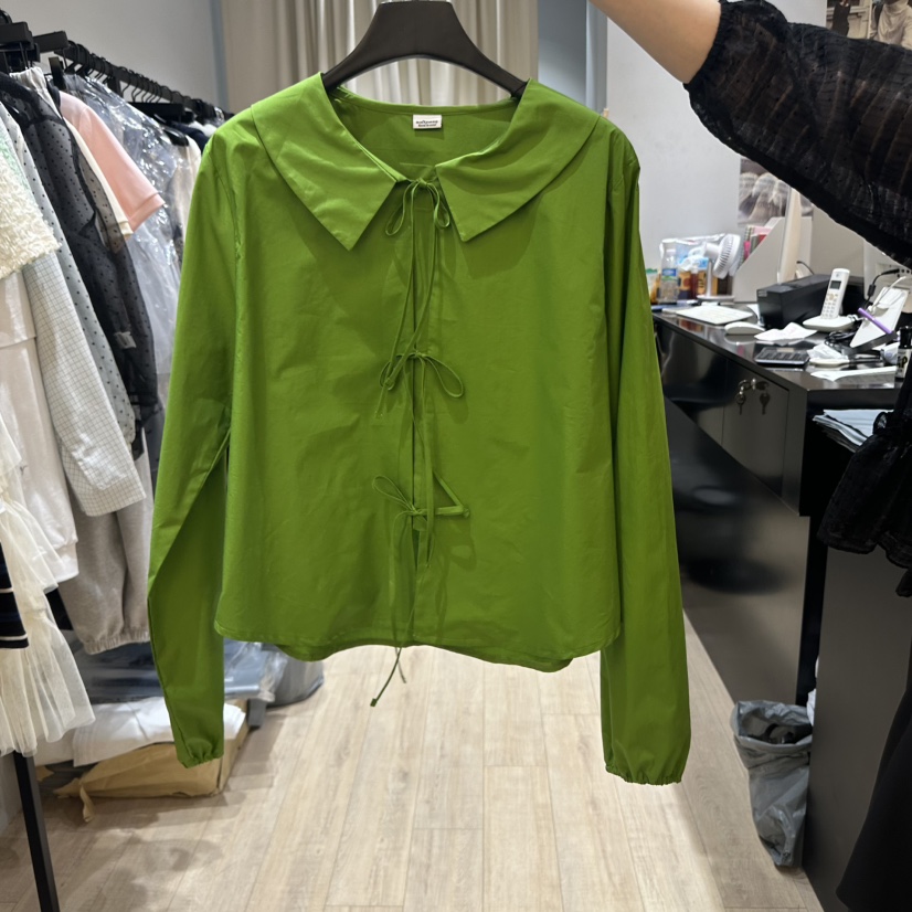 SOFTNESS韓國代購女裝新款真品職業人氣休閑襯衫蕾絲衫蝴蝶結Softness/Cosmic襯衫/蕾絲衫圖色2
