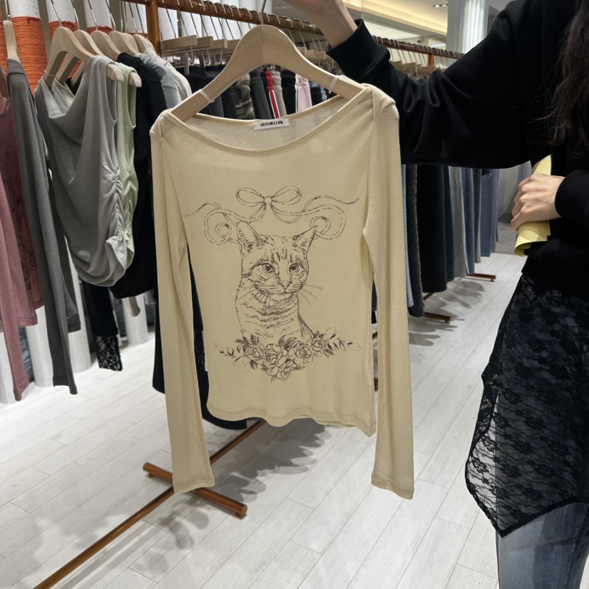 GRAYMELLOW東大門實拍女裝新款熱賣25春夏休閑人氣真品長袖T恤GRAYMELLOW長袖T恤圖色3