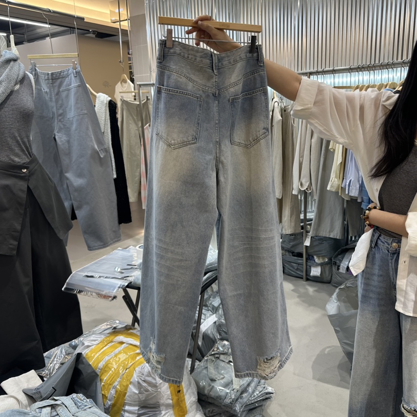 ALEGRE韓國代購女士新款職業熱賣25春夏推薦時尚真品牛仔褲ALEGRE牛仔褲