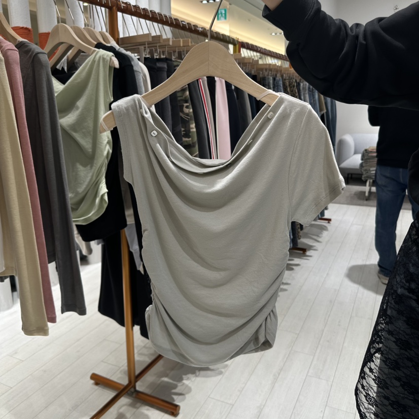 GRAYMELLOW東大門代購女裝新款休閑25春夏職業熱賣真品時尚T恤GRAYMELLOWT恤圖色2