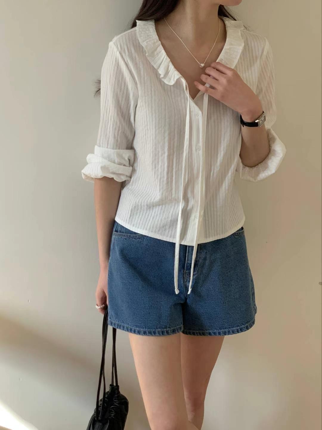 MUCH BETTER韓國代購女士新品休閑職業人氣時尚襯衫蕾絲衫MUCH BETTER襯衫/蕾絲衫