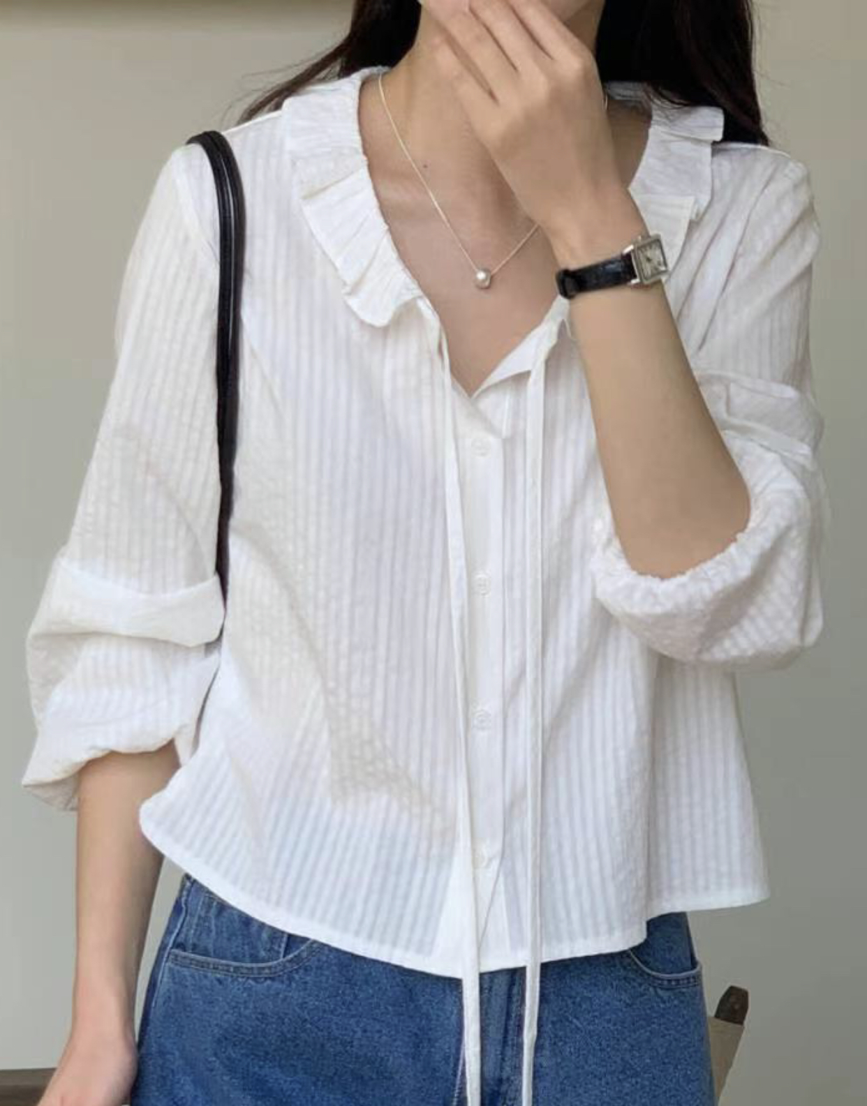 MUCH BETTER韓國代購女士新品休閑職業人氣時尚襯衫蕾絲衫MUCH BETTER襯衫/蕾絲衫圖色2