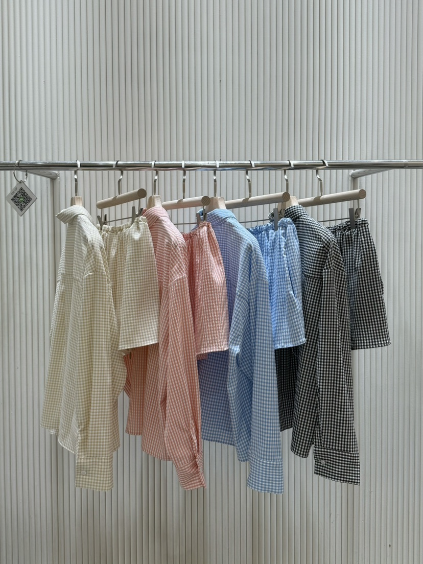 ON:UP韓國代購女裝新品人氣熱賣25春夏真品休閑推薦套裝格紋ON:UP套裝
