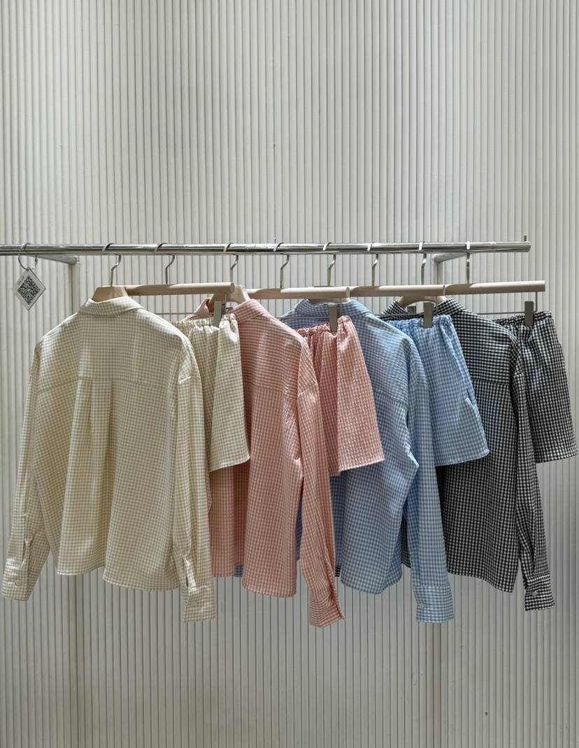 ON:UP韓國代購女裝新品人氣熱賣25春夏真品休閑推薦套裝格紋ON:UP套裝