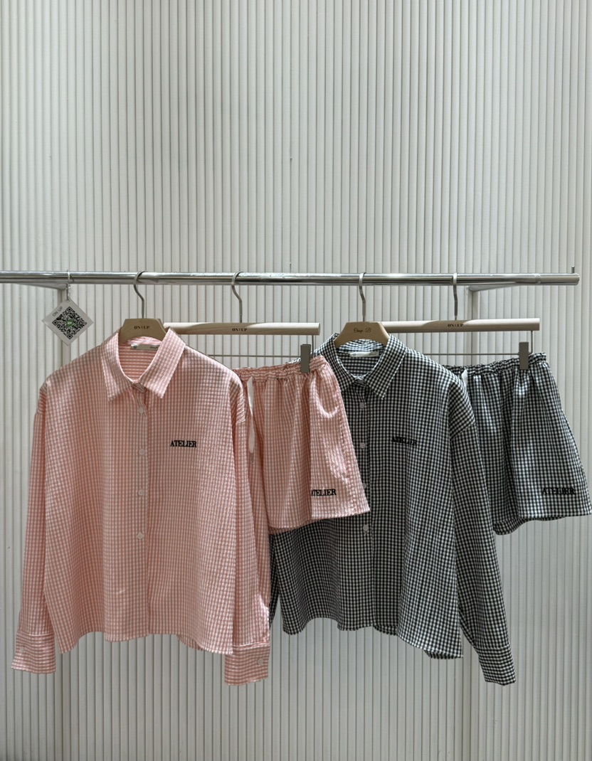 ON:UP韓國代購女裝新品人氣熱賣25春夏真品休閑推薦套裝格紋ON:UP套裝