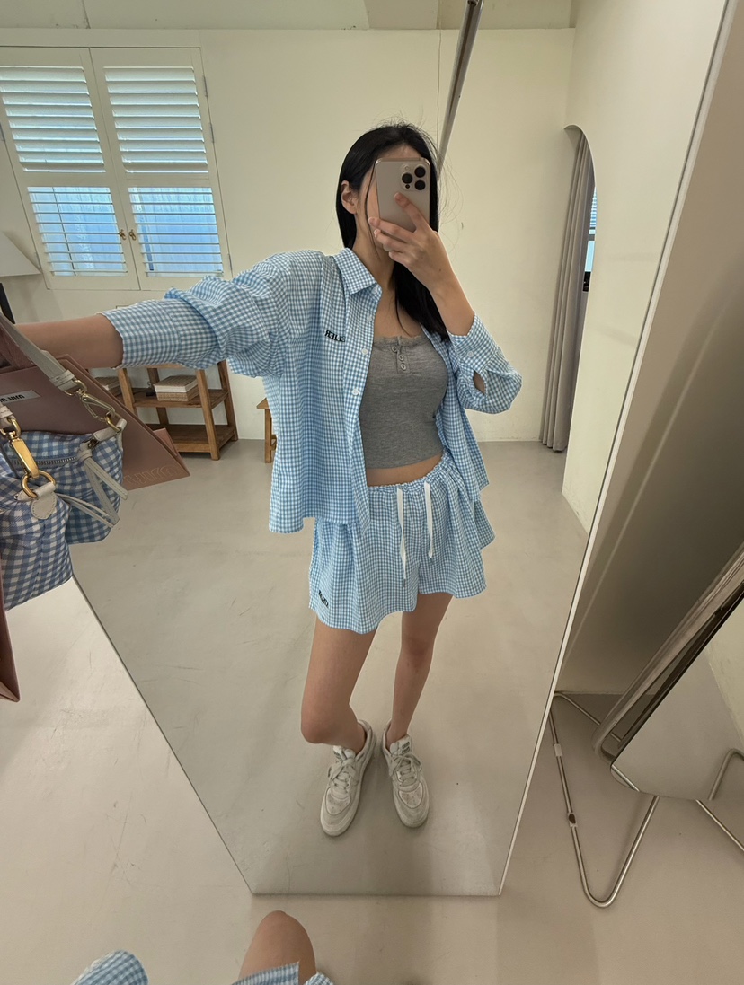 ON:UP韓國代購女裝新品人氣熱賣25春夏真品休閑推薦套裝格紋ON:UP套裝