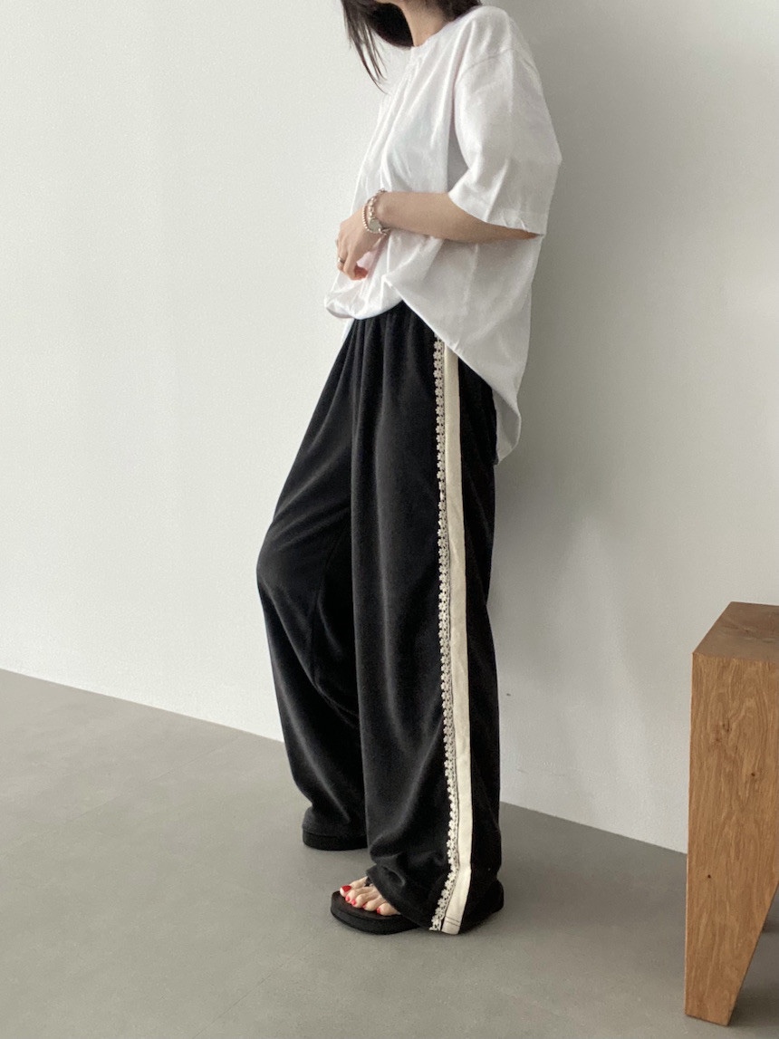PLANTS ON GRAY韓國直郵女士新款人氣時尚休閑休閑褲毛圈布PLANTS ON GRAY休閑褲