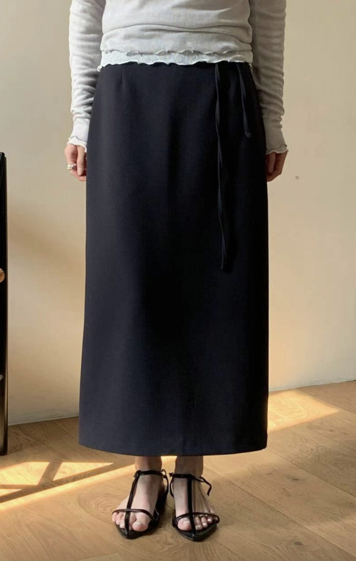 MUCH BETTER韓國代購女裝新品25春夏時尚休閑推薦長裙含腰繩MUCH BETTER長裙