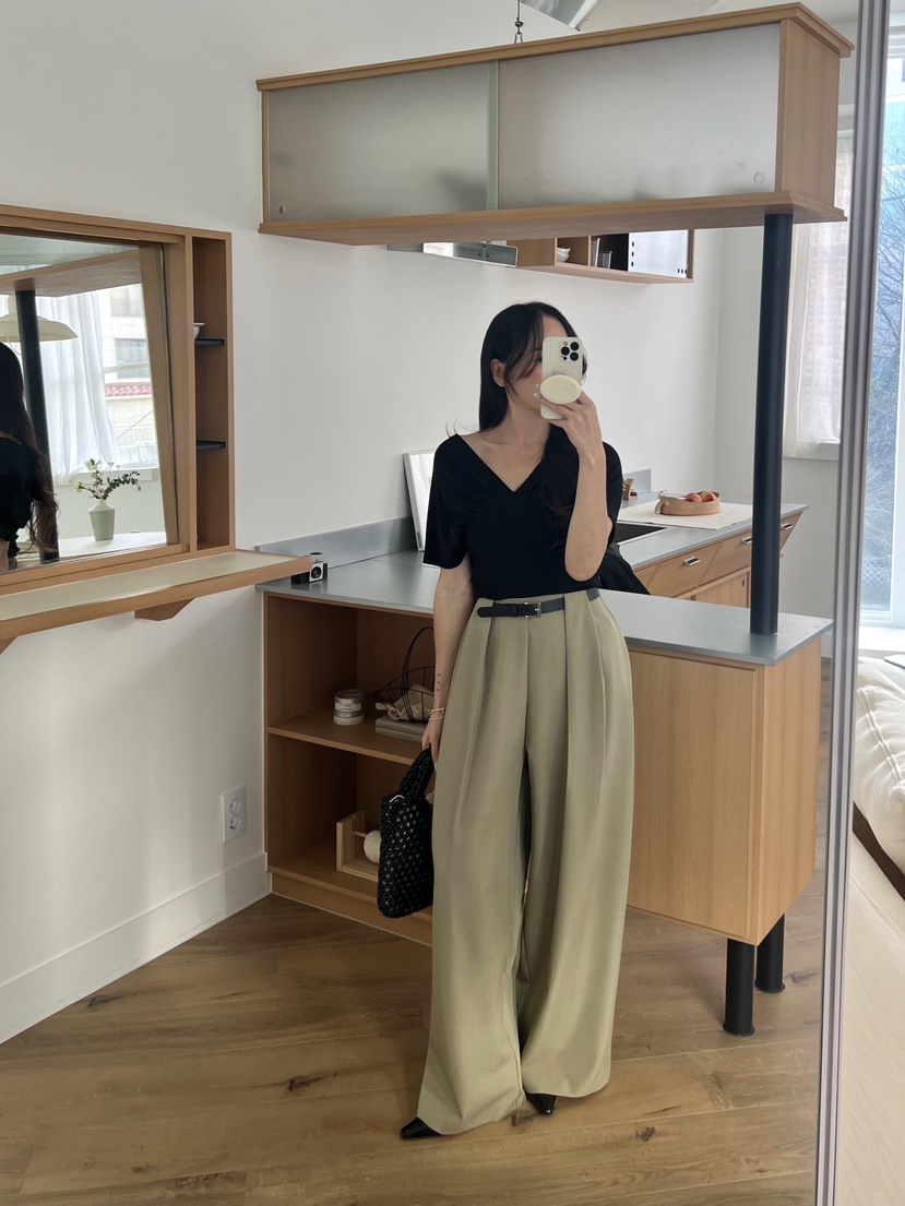 BOLD韓國代購女裝新款推薦職業休閑25春夏熱賣休閑褲含腰帶BOLD休閑褲