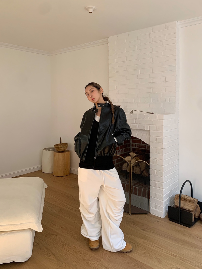 AMU韓國代購女士新款時尚推薦人氣真品熱賣25春夏休閑職業皮衣CLOSER皮衣