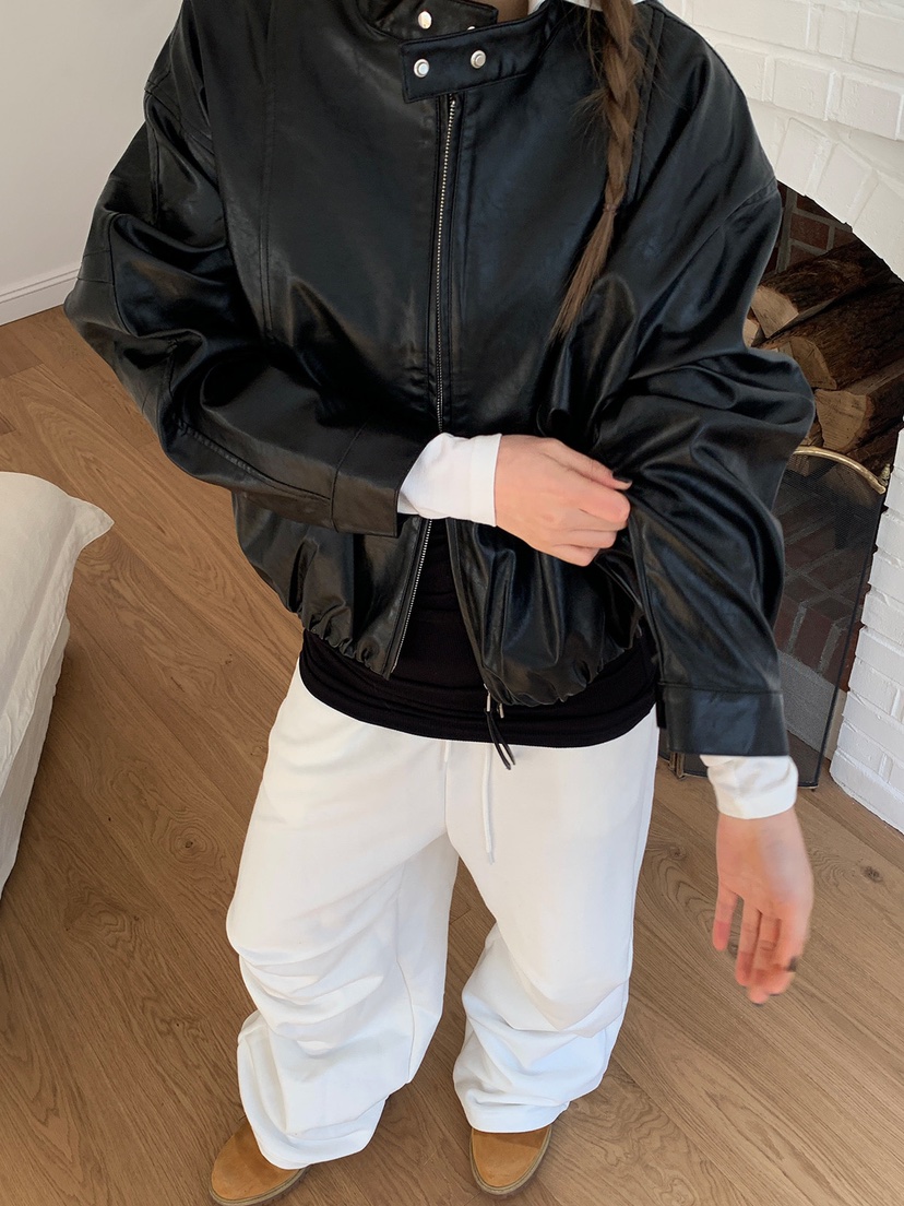 AMU韓國代購女士新款時尚推薦人氣真品熱賣25春夏休閑職業皮衣CLOSER皮衣