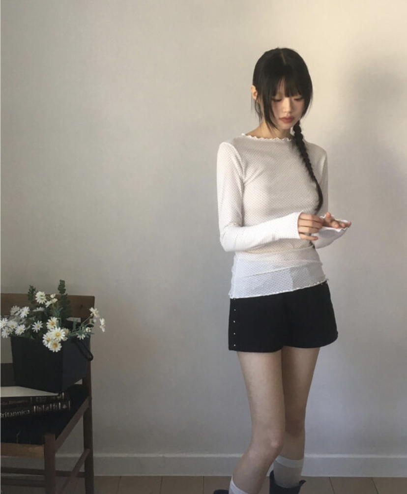 AMU東大門實拍女裝新品人氣25春夏休閑職業推薦真品長袖T恤CLOSER長袖T恤