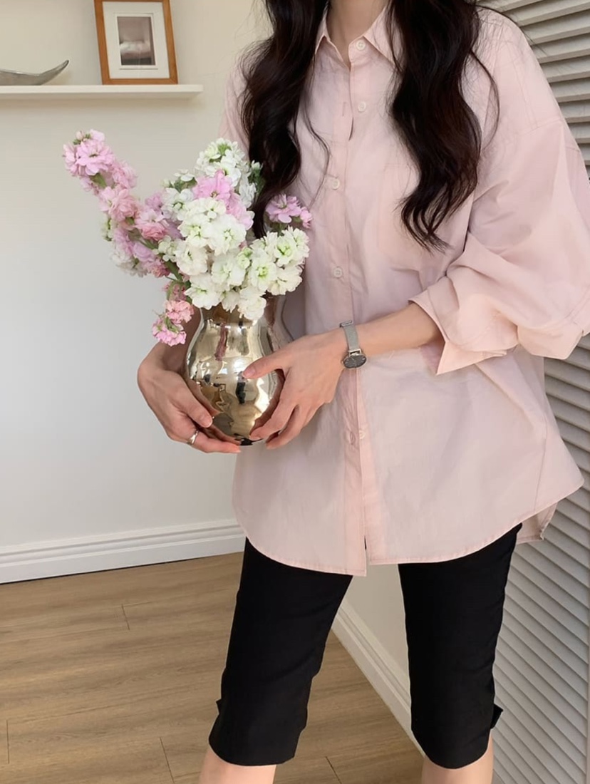 AMU東大門實拍女士新款真品休閑職業推薦人氣時尚襯衫蕾絲衫CLOSER襯衫/蕾絲衫