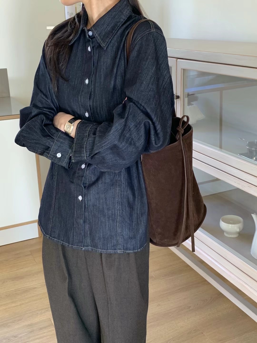 AMU東大門實拍女裝新款推薦職業真品熱賣人氣休閑襯衫蕾絲衫CLOSER襯衫/蕾絲衫