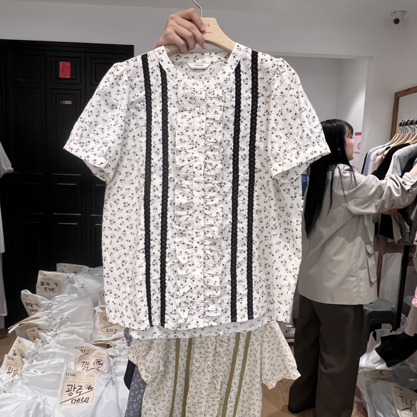 VENIR-a東大門直郵女士新款真品人氣休閑25春夏襯衫蕾絲衫VENIR-a襯衫/蕾絲衫