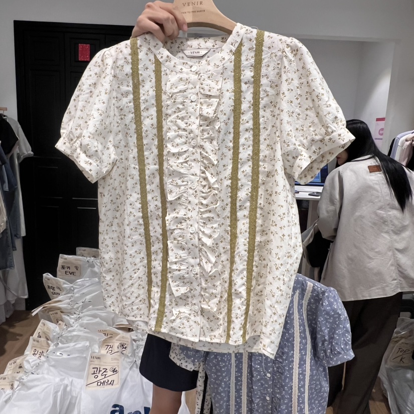 VENIR-a東大門直郵女士新款真品人氣休閑25春夏襯衫蕾絲衫VENIR-a襯衫/蕾絲衫圖色2