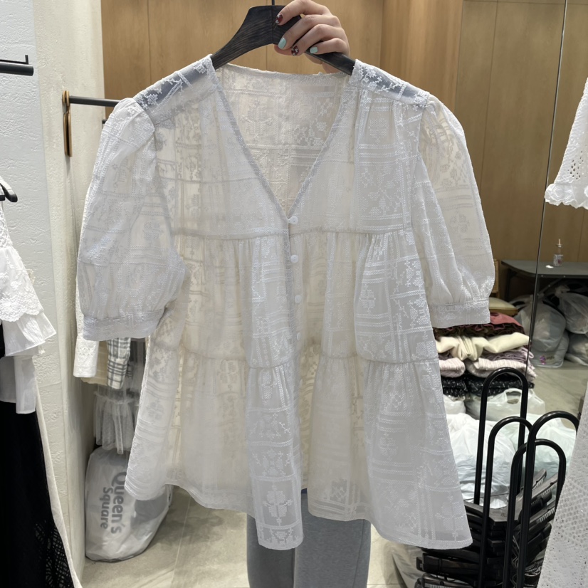 TRIPLE SEVEN韓國直郵女裝新品熱賣休閑時尚25春夏襯衫蕾絲衫TRIPLE SEVEN襯衫/蕾絲衫圖色3