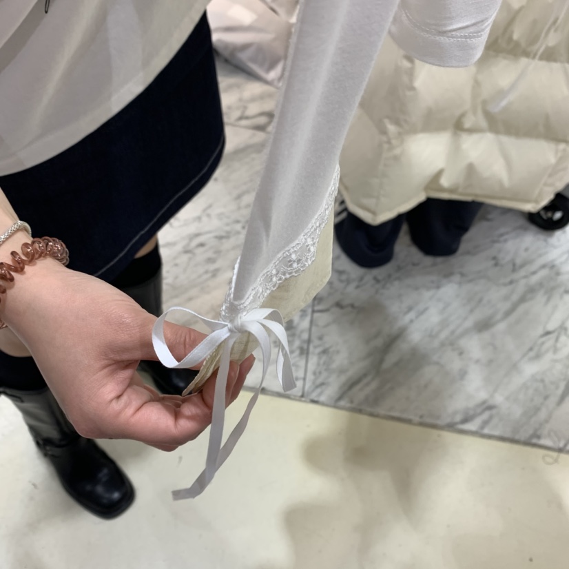 FRILL東大門實拍女士新品25春夏時尚推薦職業休閑長袖T恤蕾絲FRILL長袖T恤