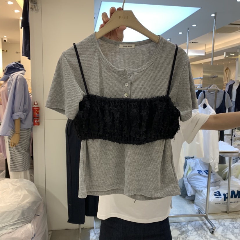 FRILL東大門實拍女裝新品職業時尚休閑熱賣推薦25春夏吊帶背心FRILL吊帶/背心