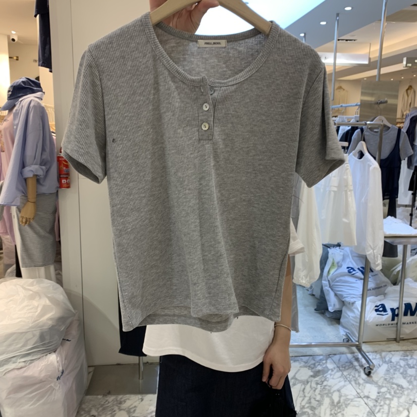 FRILL直郵韓國代購㊣女裝新款休閑熱賣時尚推薦25春夏職業T恤FRILLT恤圖色3