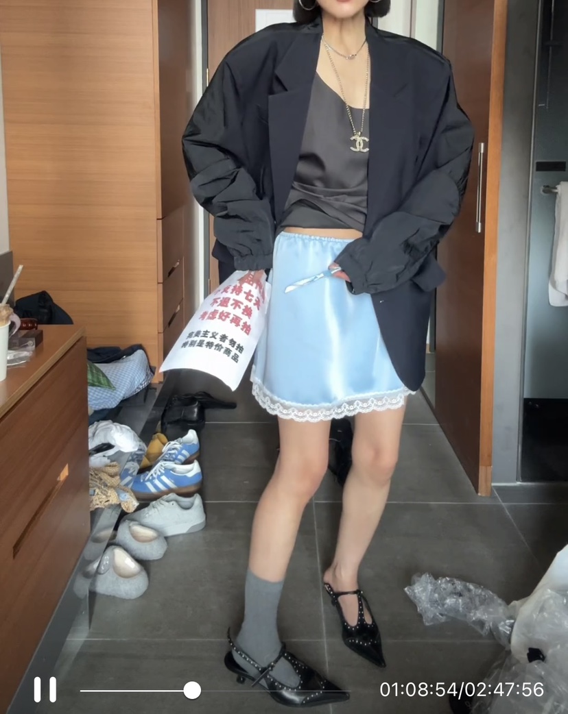 X-MOOD直郵韓國代購㊣女裝新款推薦25春夏人氣時尚休閑短裙X-MOOD短裙