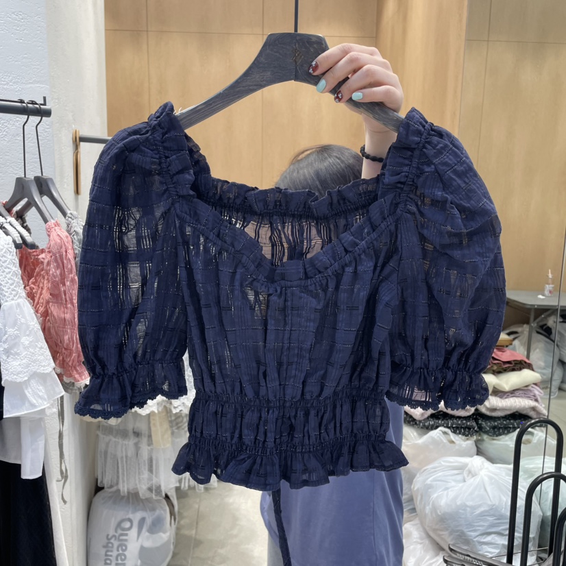 TRIPLE SEVEN韓國代購女裝新品推薦人氣真品25春夏襯衫蕾絲衫TRIPLE SEVEN襯衫/蕾絲衫圖色2