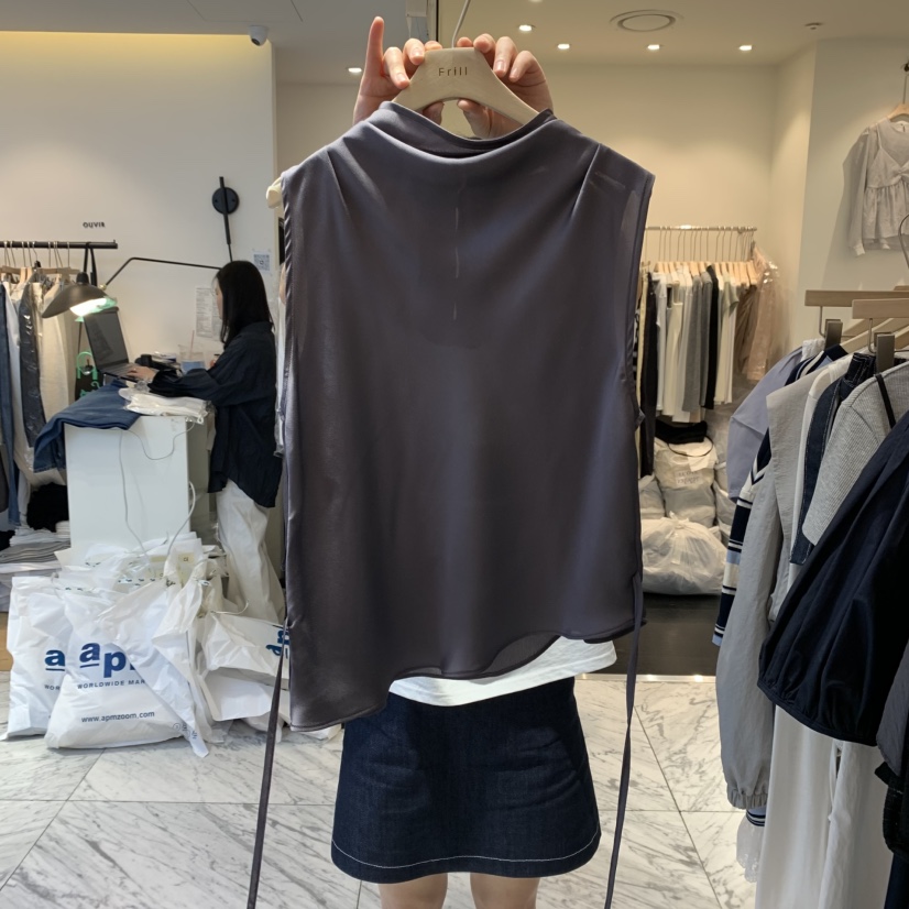 FRILL韓國代購女士新品推薦25春夏時尚真品熱賣休閑吊帶背心FRILL吊帶/背心圖色3