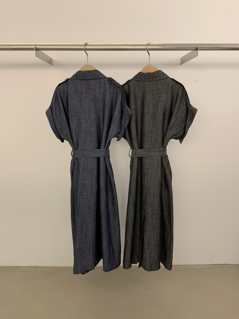 UNDER KEY東大門代購女裝新款25春夏推薦長款風衣含腰帶亞麻UNDER KEY長款風衣
