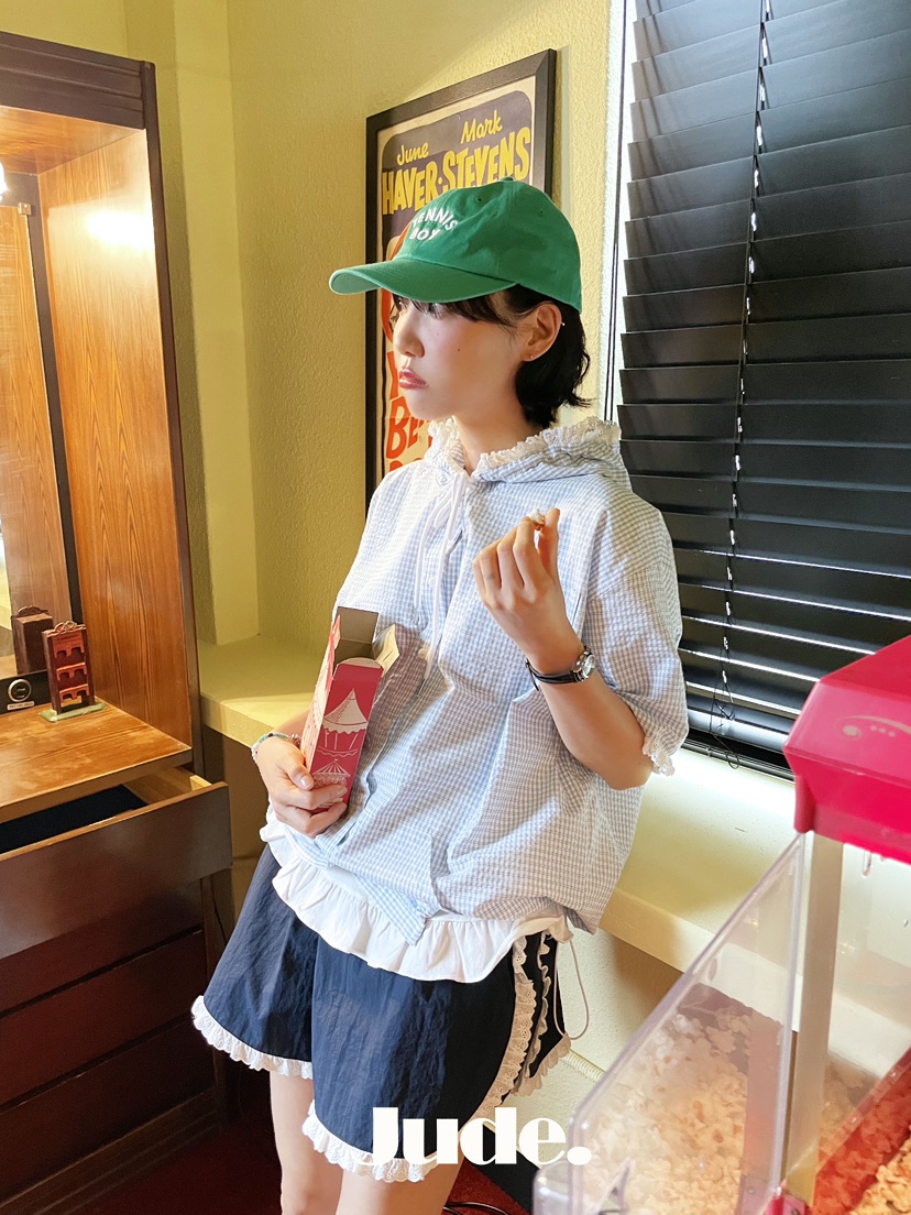 HEYJUDE東大門實拍女裝新款25春夏休閑職業襯衫蕾絲衫連帽衫HEYJUDE襯衫/蕾絲衫