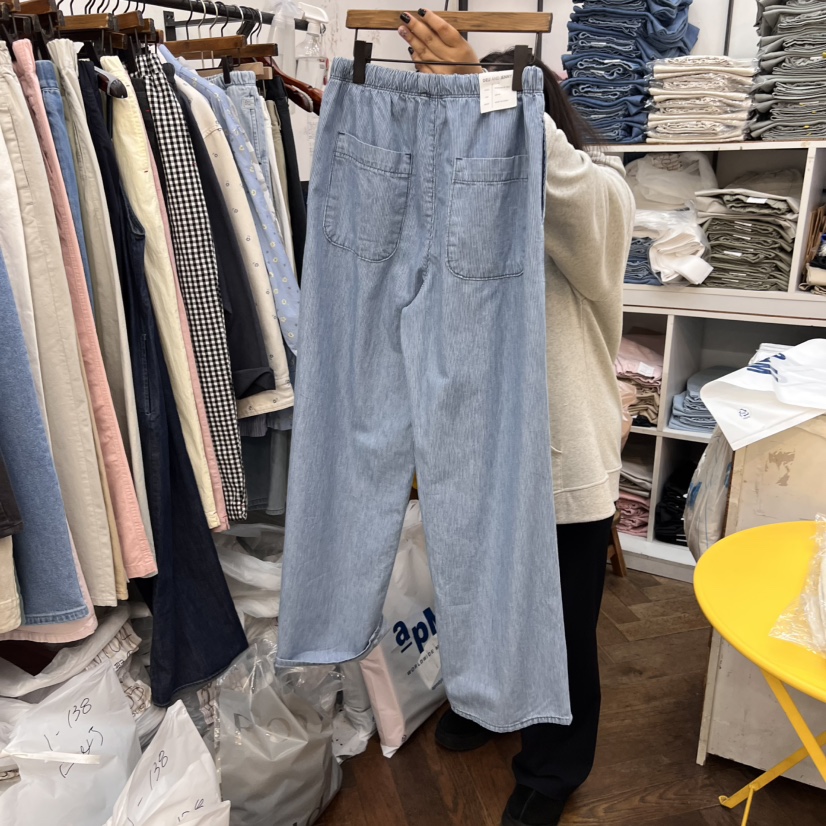 DELI JENNY東大門代購女士新品人氣休閑25春夏職業熱賣牛仔褲THERE牛仔褲