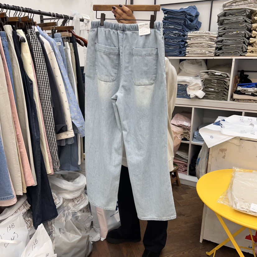 DELI JENNY東大門實拍女士新款25春夏熱賣真品職業推薦牛仔褲THERE牛仔褲